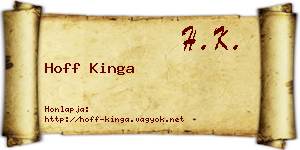 Hoff Kinga névjegykártya